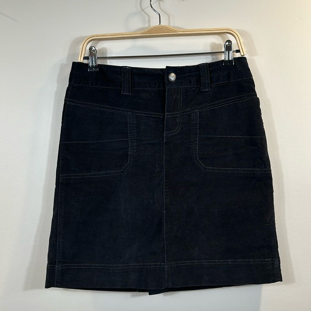 Athleta Black Velveteen Knee Length Women Skirt Size 6